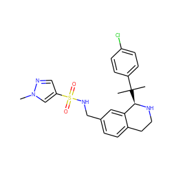 Cn1cc(S(=O)(=O)NCc2ccc3c(c2)[C@@H](C(C)(C)c2ccc(Cl)cc2)NCC3)cn1 ZINC000117346637