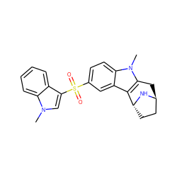 Cn1cc(S(=O)(=O)c2ccc3c(c2)c2c(n3C)C[C@H]3CC[C@H]2N3)c2ccccc21 ZINC000100633207