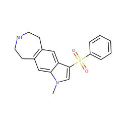 Cn1cc(S(=O)(=O)c2ccccc2)c2cc3c(cc21)CCNCC3 ZINC000040917943