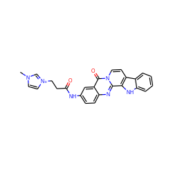 Cn1cc[n+](CCC(=O)Nc2ccc3nc4c5[nH]c6ccccc6c5ccn4c(=O)c3c2)c1 ZINC000096258326