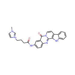 Cn1cc[n+](CCCC(=O)Nc2ccc3nc4c5[nH]c6ccccc6c5ccn4c(=O)c3c2)c1 ZINC000096258305