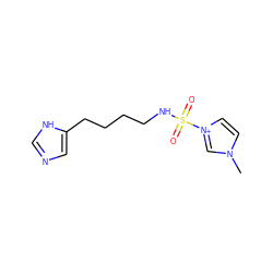 Cn1cc[n+](S(=O)(=O)NCCCCc2cnc[nH]2)c1 ZINC000026278493