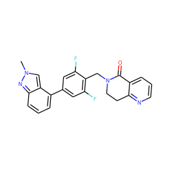 Cn1cc2c(-c3cc(F)c(CN4CCc5ncccc5C4=O)c(F)c3)cccc2n1 ZINC000653864031