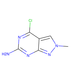 Cn1cc2c(Cl)nc(N)nc2n1 ZINC000103263507