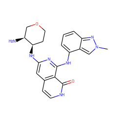 Cn1cc2c(Nc3nc(N[C@@H]4CCOC[C@@H]4N)cc4cc[nH]c(=O)c34)cccc2n1 ZINC000169342731