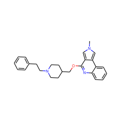 Cn1cc2c(OCC3CCN(CCc4ccccc4)CC3)nc3ccccc3c2c1 ZINC000095574653