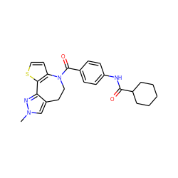 Cn1cc2c(n1)-c1sccc1N(C(=O)c1ccc(NC(=O)C3CCCCC3)cc1)CC2 ZINC000000838594