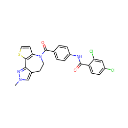 Cn1cc2c(n1)-c1sccc1N(C(=O)c1ccc(NC(=O)c3ccc(Cl)cc3Cl)cc1)CC2 ZINC000000838593