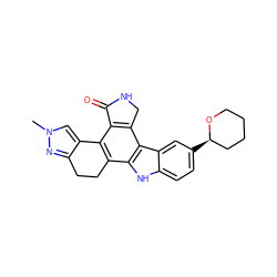 Cn1cc2c(n1)CCc1c-2c2c(c3c1[nH]c1ccc([C@@H]4CCCCO4)cc13)CNC2=O ZINC000049035200