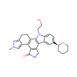 Cn1cc2c(n1)CCc1c-2c2c(c3c4cc([C@@H]5CCCCO5)ccc4n(CCO)c13)CNC2=O ZINC000049111158