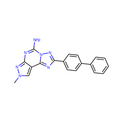 Cn1cc2c(nc(N)n3nc(-c4ccc(-c5ccccc5)cc4)nc23)n1 ZINC000072126258