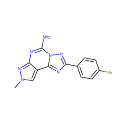 Cn1cc2c(nc(N)n3nc(-c4ccc(Br)cc4)nc23)n1 ZINC000049071101