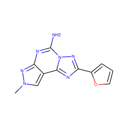 Cn1cc2c(nc(N)n3nc(-c4ccco4)nc23)n1 ZINC000013672019