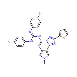 Cn1cc2c(nc(NC(=Nc3ccc(Br)cc3)Nc3ccc(Br)cc3)n3nc(-c4ccco4)nc23)n1 ZINC000473127246