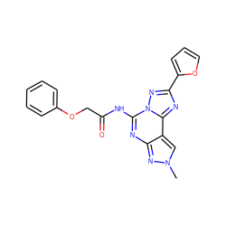 Cn1cc2c(nc(NC(=O)COc3ccccc3)n3nc(-c4ccco4)nc23)n1 ZINC000096308852