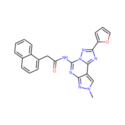 Cn1cc2c(nc(NC(=O)Cc3cccc4ccccc34)n3nc(-c4ccco4)nc23)n1 ZINC000045289080