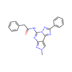 Cn1cc2c(nc(NC(=O)Cc3ccccc3)n3nc(-c4ccccc4)nc23)n1 ZINC000049112423