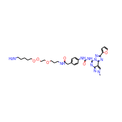 Cn1cc2c(nc(NC(=O)Nc3ccc(CC(=O)NCCCOCCOOCCCCCN)cc3)n3nc(-c4ccco4)nc23)n1 ZINC001772638248