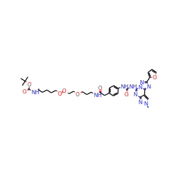 Cn1cc2c(nc(NC(=O)Nc3ccc(CC(=O)NCCCOCCOOCCCCCNC(=O)OC(C)(C)C)cc3)n3nc(-c4ccco4)nc23)n1 ZINC001772614796