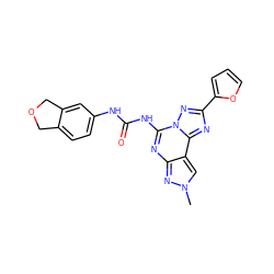 Cn1cc2c(nc(NC(=O)Nc3ccc4c(c3)COC4)n3nc(-c4ccco4)nc23)n1 ZINC000066258305