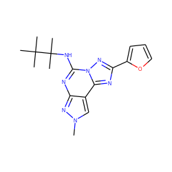 Cn1cc2c(nc(NC(C)(C)C(C)(C)C)n3nc(-c4ccco4)nc23)n1 ZINC000095577057