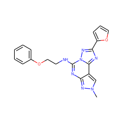 Cn1cc2c(nc(NCCOc3ccccc3)n3nc(-c4ccco4)nc23)n1 ZINC000095577417