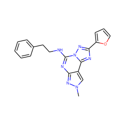 Cn1cc2c(nc(NCCc3ccccc3)n3nc(-c4ccco4)nc23)n1 ZINC000095576395