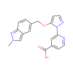 Cn1cc2cc(COc3ccnn3-c3cc(C(=O)O)ccn3)ccc2n1 ZINC000146658044