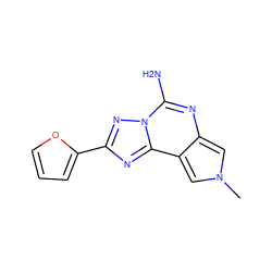 Cn1cc2nc(N)n3nc(-c4ccco4)nc3c2c1 ZINC000082157932