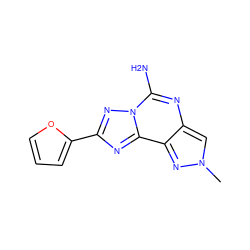 Cn1cc2nc(N)n3nc(-c4ccco4)nc3c2n1 ZINC000073219357