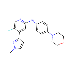 Cn1ccc(-c2cc(Nc3ccc(N4CCOCC4)cc3)ncc2F)n1 ZINC000071341566