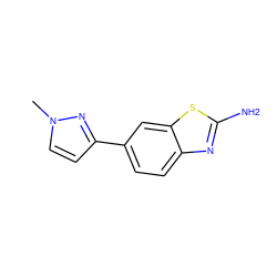 Cn1ccc(-c2ccc3nc(N)sc3c2)n1 ZINC000473086163