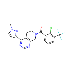 Cn1ccc(-c2ncnc3c2CCN(C(=O)c2cccc(C(F)(F)F)c2Cl)C3)n1 ZINC000219417755