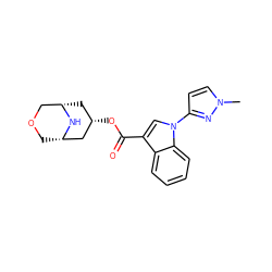 Cn1ccc(-n2cc(C(=O)O[C@H]3C[C@H]4COC[C@@H](C3)N4)c3ccccc32)n1 ZINC001772642407