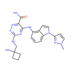 Cn1ccc(-n2ccc3c(Nc4nc(NCC5(N)CCC5)nnc4C(N)=O)cccc32)n1 ZINC000224408012