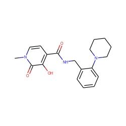 Cn1ccc(C(=O)NCc2ccccc2N2CCCCC2)c(O)c1=O ZINC000220731755