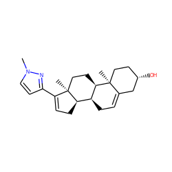 Cn1ccc(C2=CC[C@@H]3[C@@H]4CC=C5C[C@@H](O)CC[C@]5(C)[C@@H]4CC[C@]23C)n1 ZINC000026995316