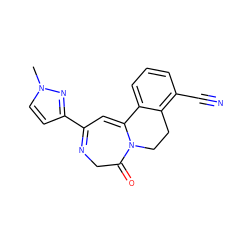 Cn1ccc(C2=NCC(=O)N3CCc4c(C#N)cccc4C3=C2)n1 ZINC000149080839