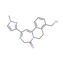 Cn1ccc(C2=NCC(=O)N3CCc4c(CO)cccc4C3=C2)n1 ZINC000149195248