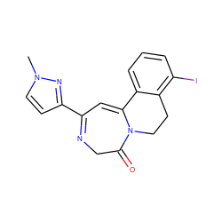 Cn1ccc(C2=NCC(=O)N3CCc4c(I)cccc4C3=C2)n1 ZINC000149189034