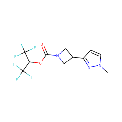 Cn1ccc(C2CN(C(=O)OC(C(F)(F)F)C(F)(F)F)C2)n1 ZINC001772584798