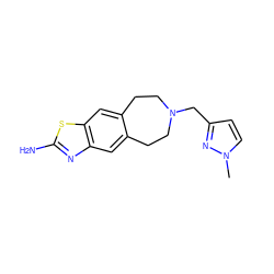 Cn1ccc(CN2CCc3cc4nc(N)sc4cc3CC2)n1 ZINC000095585094