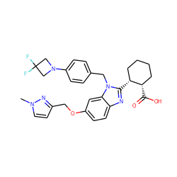 Cn1ccc(COc2ccc3nc([C@@H]4CCCC[C@@H]4C(=O)O)n(Cc4ccc(N5CC(F)(F)C5)cc4)c3c2)n1 ZINC000226028997