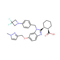 Cn1ccc(COc2ccc3nc([C@H]4CCCC[C@H]4C(=O)O)n(Cc4ccc(N5CC(F)(F)C5)cc4)c3c2)n1 ZINC000218351258