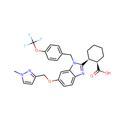 Cn1ccc(COc2ccc3nc([C@H]4CCCC[C@H]4C(=O)O)n(Cc4ccc(OC(F)(F)F)cc4)c3c2)n1 ZINC000218243093