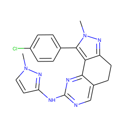 Cn1ccc(Nc2ncc3c(n2)-c2c(nn(C)c2-c2ccc(Cl)cc2)CC3)n1 ZINC000169702334