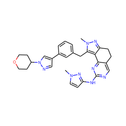 Cn1ccc(Nc2ncc3c(n2)-c2c(nn(C)c2Cc2cccc(-c4cnn(C5CCOCC5)c4)c2)CC3)n1 ZINC000224958565