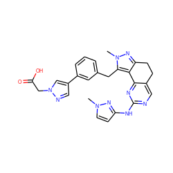 Cn1ccc(Nc2ncc3c(n2)-c2c(nn(C)c2Cc2cccc(-c4cnn(CC(=O)O)c4)c2)CC3)n1 ZINC000224942453