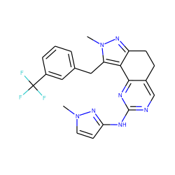 Cn1ccc(Nc2ncc3c(n2)-c2c(nn(C)c2Cc2cccc(C(F)(F)F)c2)CC3)n1 ZINC000141183635