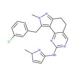 Cn1ccc(Nc2ncc3c(n2)-c2c(nn(C)c2Cc2cccc(Cl)c2)CC3)n1 ZINC000169702326